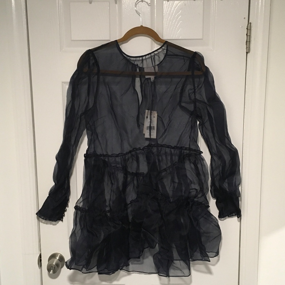 Cinq à Sept Elegant Navy Dress. Long Sleeve, NWT, Size 10